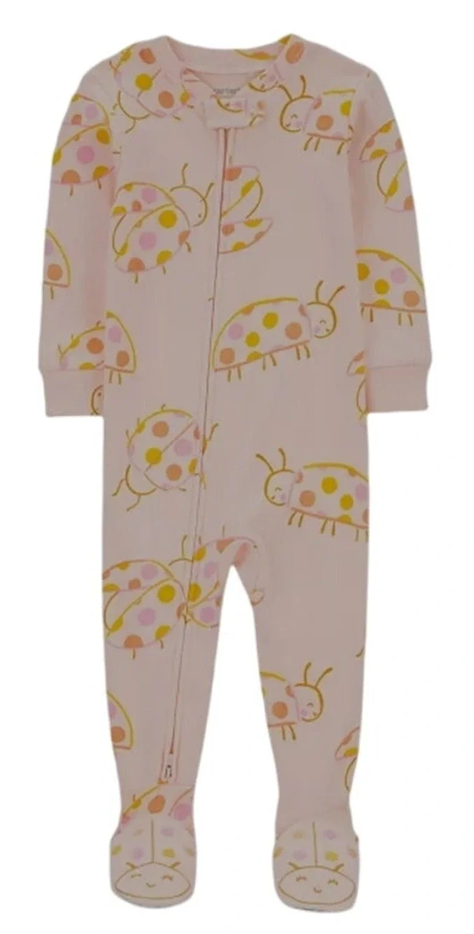 Carter's Baby Girls 1 Piece Ladybug 100% Snug Fit Cotton Footie Pajamas 18m